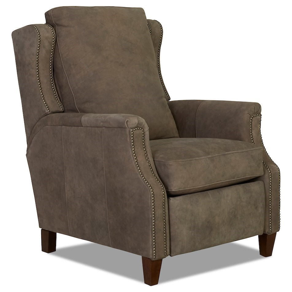 Parks Transitional Power High Leg Recliner with Nailheads and